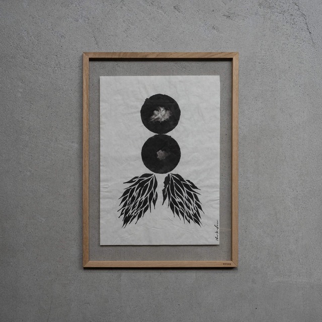 shikafuco 墨画024 + MOEBE FRAME OAK A3サイズ