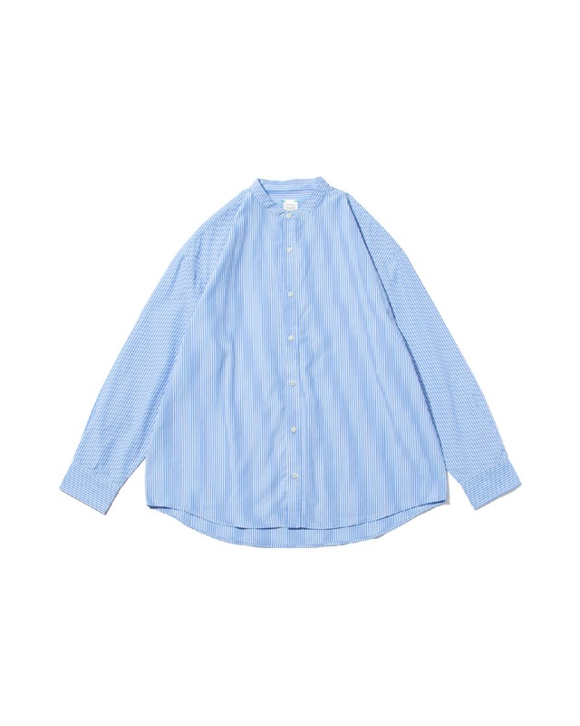 【25SS新作】Striped Band Collar Shirt -ストライプバンドカラーシャツ-